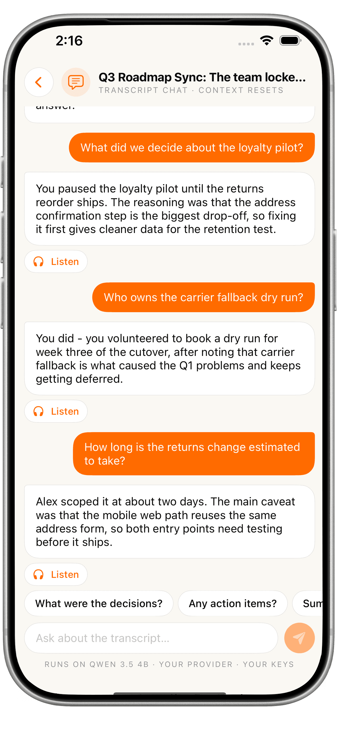 AI cleanup and analysis panel